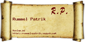 Rummel Patrik névjegykártya
